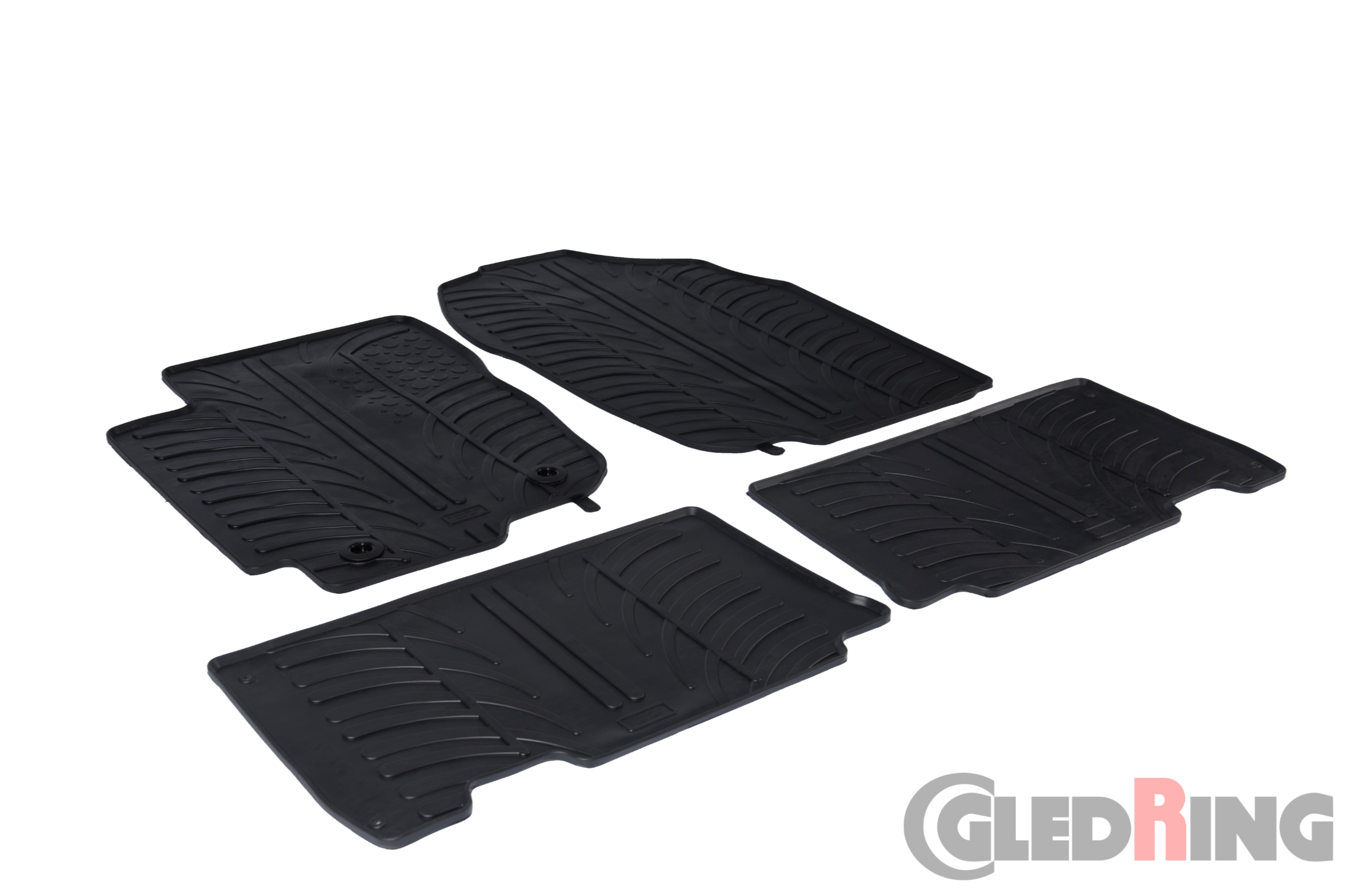 Original Gledring Passform Fußmatten Gummimatten 4 Tlg.+Fixing - TOYOTA Rav4 4WD & 2WD 2013-01.2019 (Schaltung)